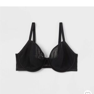 Auden Black Mesh Underwire Bra - New with Tags